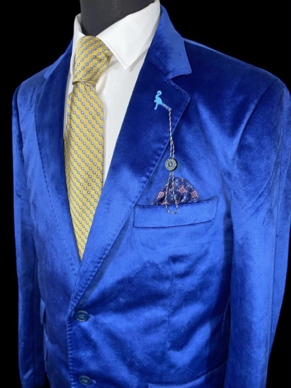 NWOT TAILORBYRD ROYAL BLUE VELVET SPORT COAT SZ 42R